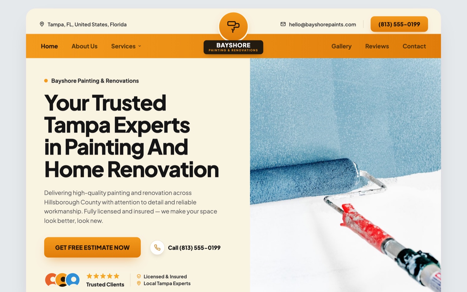 A painting contractor website design by Skylift