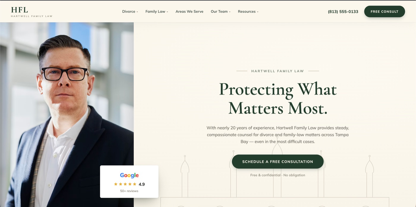 Hartwell Family Law — Family Law website concept designed by Skylift